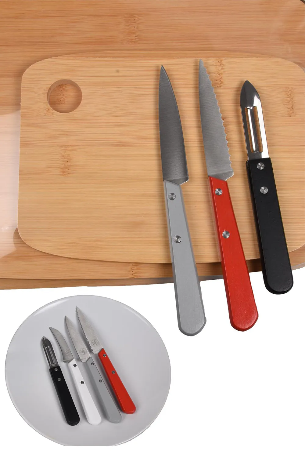 10 Pack Stainless Steel Knife Set with Beechwood Handles