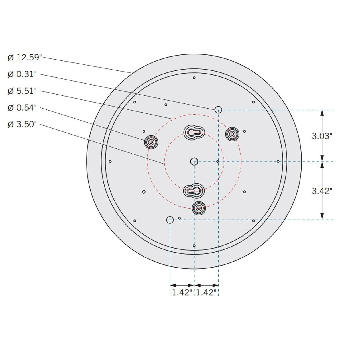 13" Circular LED Retrofit Kit, 21W|29W, 4200lm, Selectable 3000K to 5000K, 0-10V, 120-277V