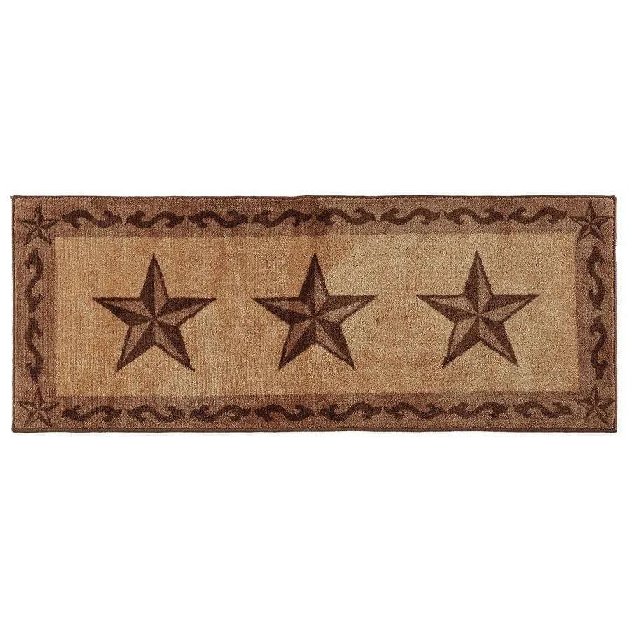 3-Star w/ Scroll Motif Kitchen/Bath Rug - Chocolate