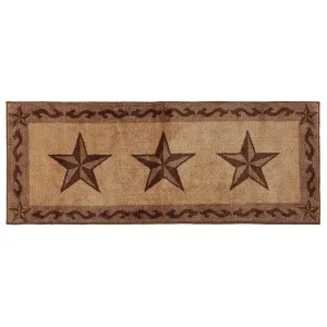 3-Star w/ Scroll Motif Kitchen/Bath Rug - Chocolate