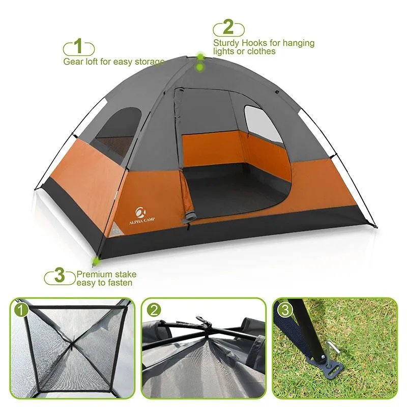 ALPHA CAMP 3 Person Backpacking Camping Tent