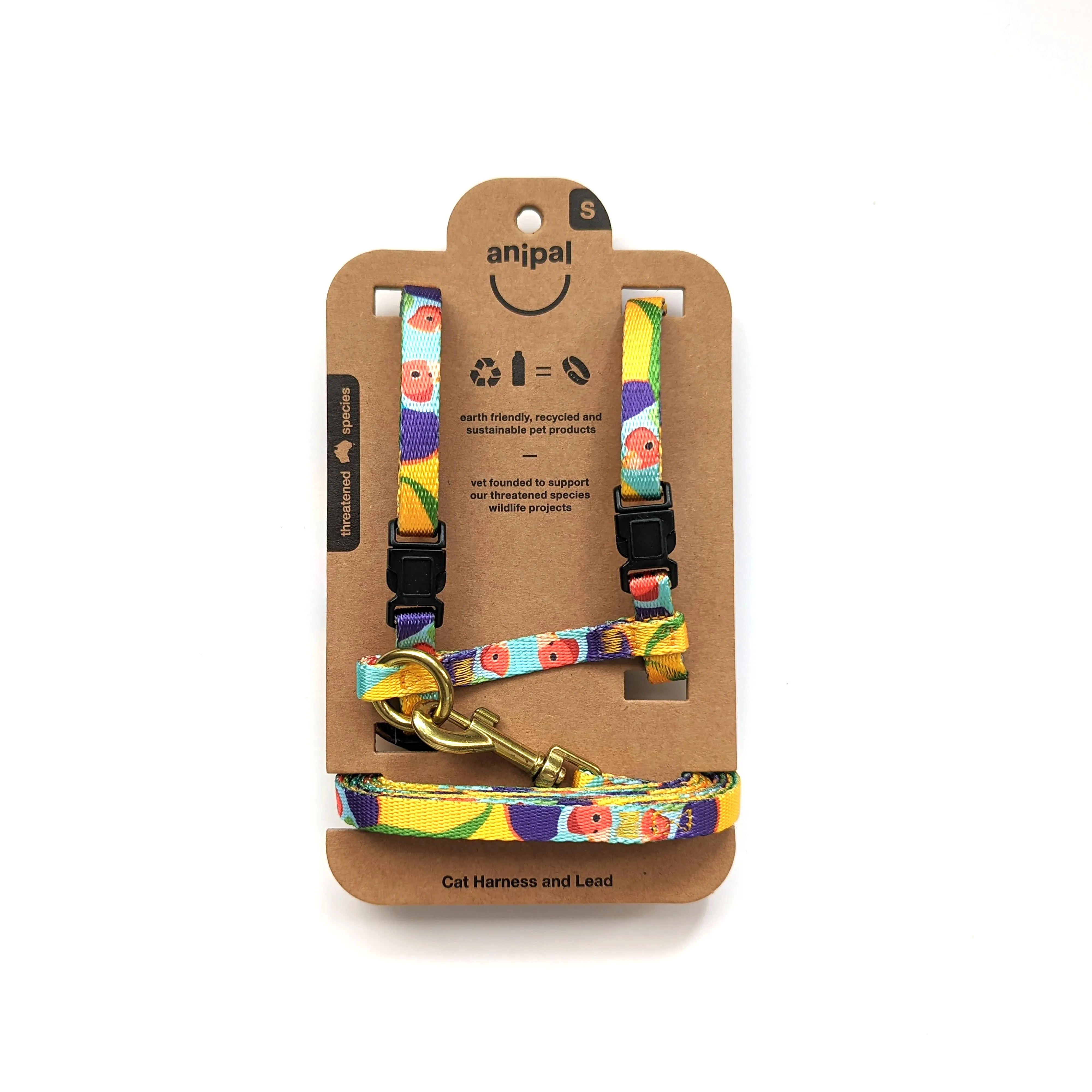 Anipal Gigi the Gouldian Finch Recycled Cat Harness and Lead Small***