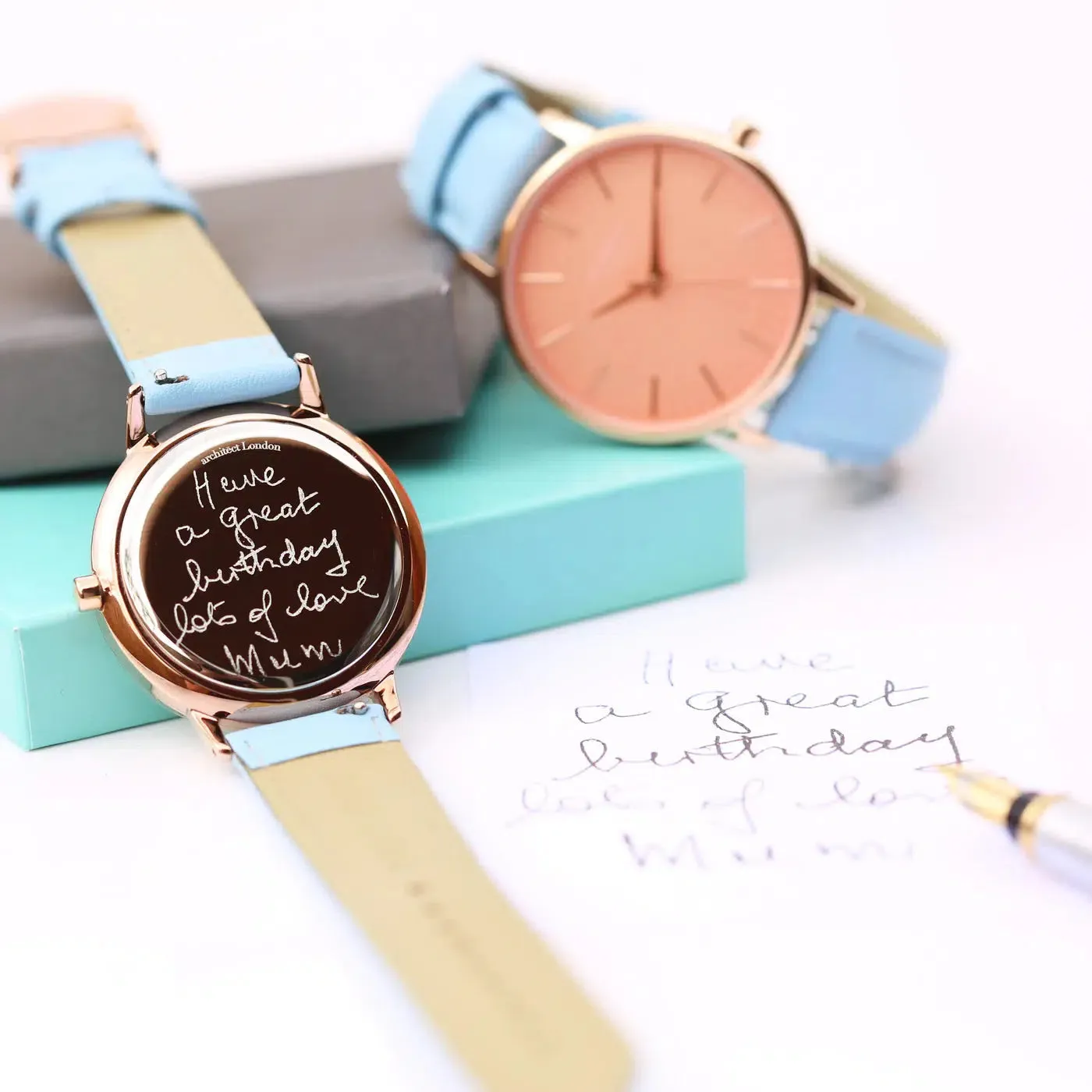 Architēct Coral Personalised Ladies Watch - Light Blue