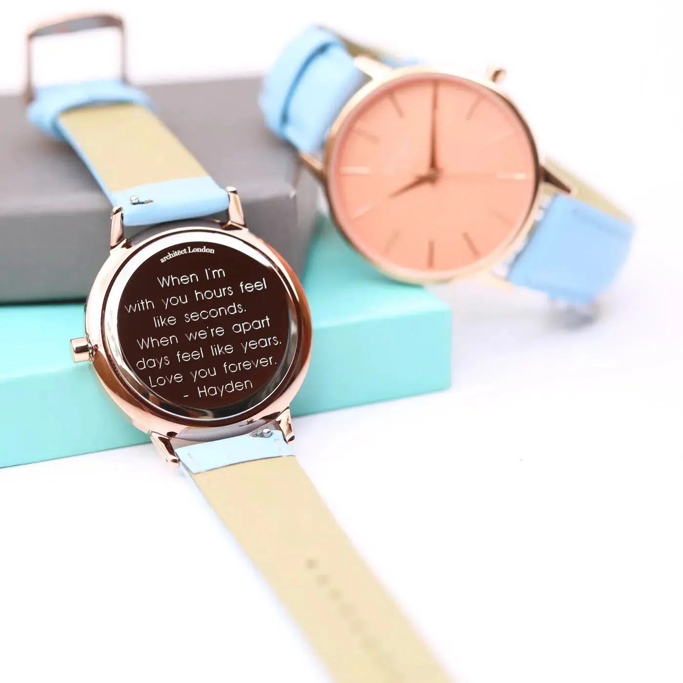 Architēct Coral Personalised Ladies Watch - Light Blue