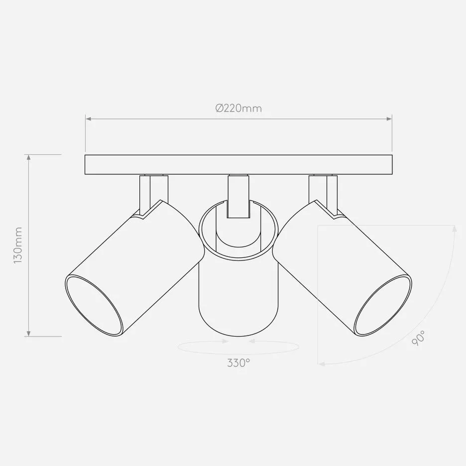 Ascoli Triple Round Plate Spotlight - Various Finishes