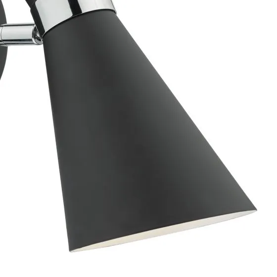 Ashworth Single Wall Spotlight - Matt Black/Polished Chrome