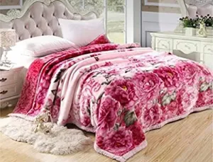 Bezzilish Home-2 Ply Mink Super Soft Cloudy Double Bed Blanket with a Fancy Bag Packing for Heavy Winter-Multicolor-07