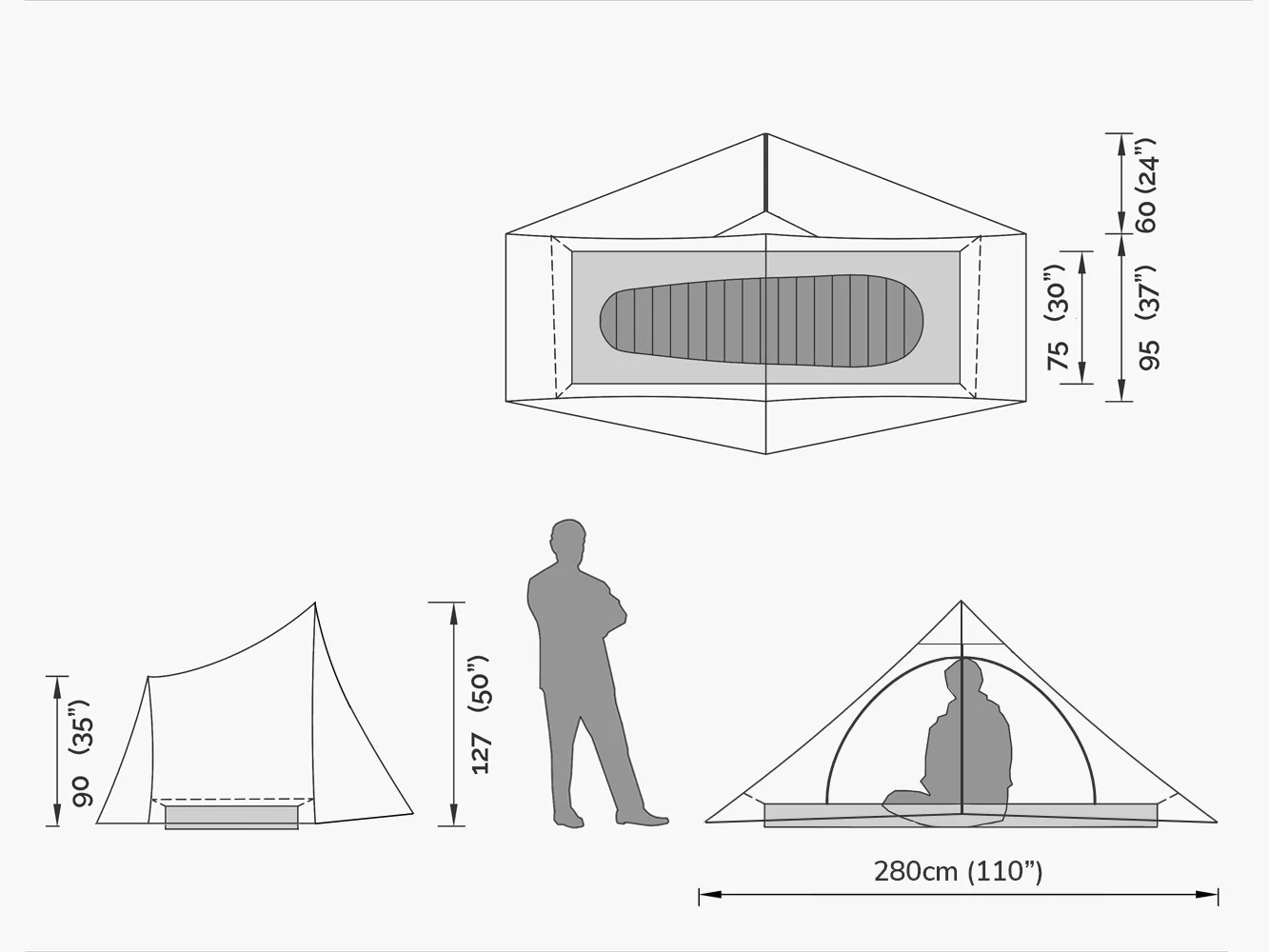 Bonfus Solus 1P Ultralight 1 Person Tent