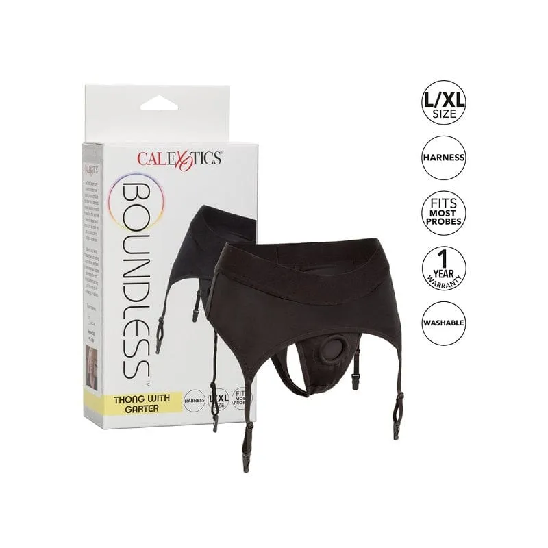 Calexotics Boundless Thong with Garter Large/X-Large