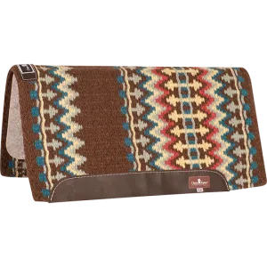 Classic Equine 32"X34" Wool Top Saddle Pad- Chestnut/Lemon