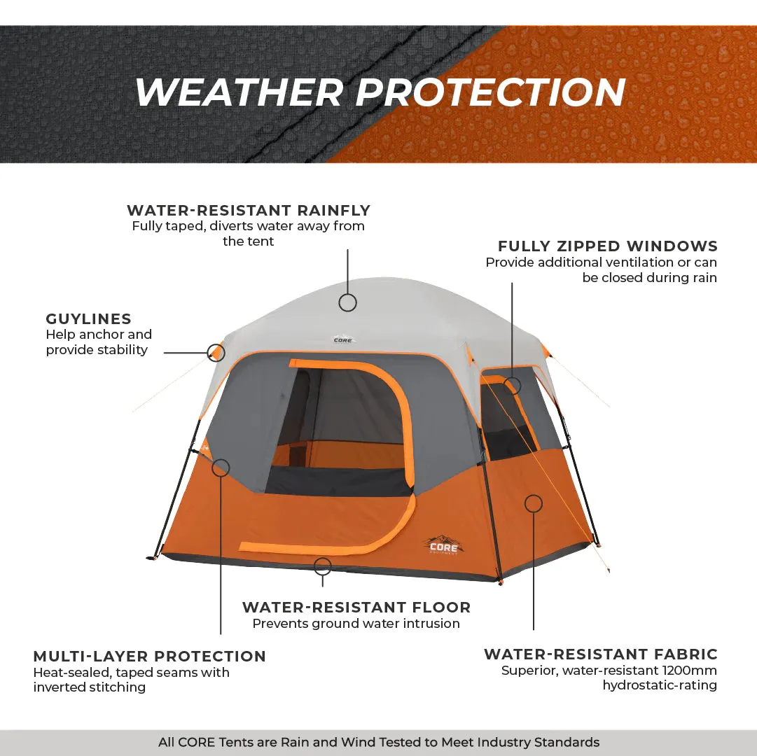 CORE 4 Person Straight Wall Cabin Tent 8' x 7'