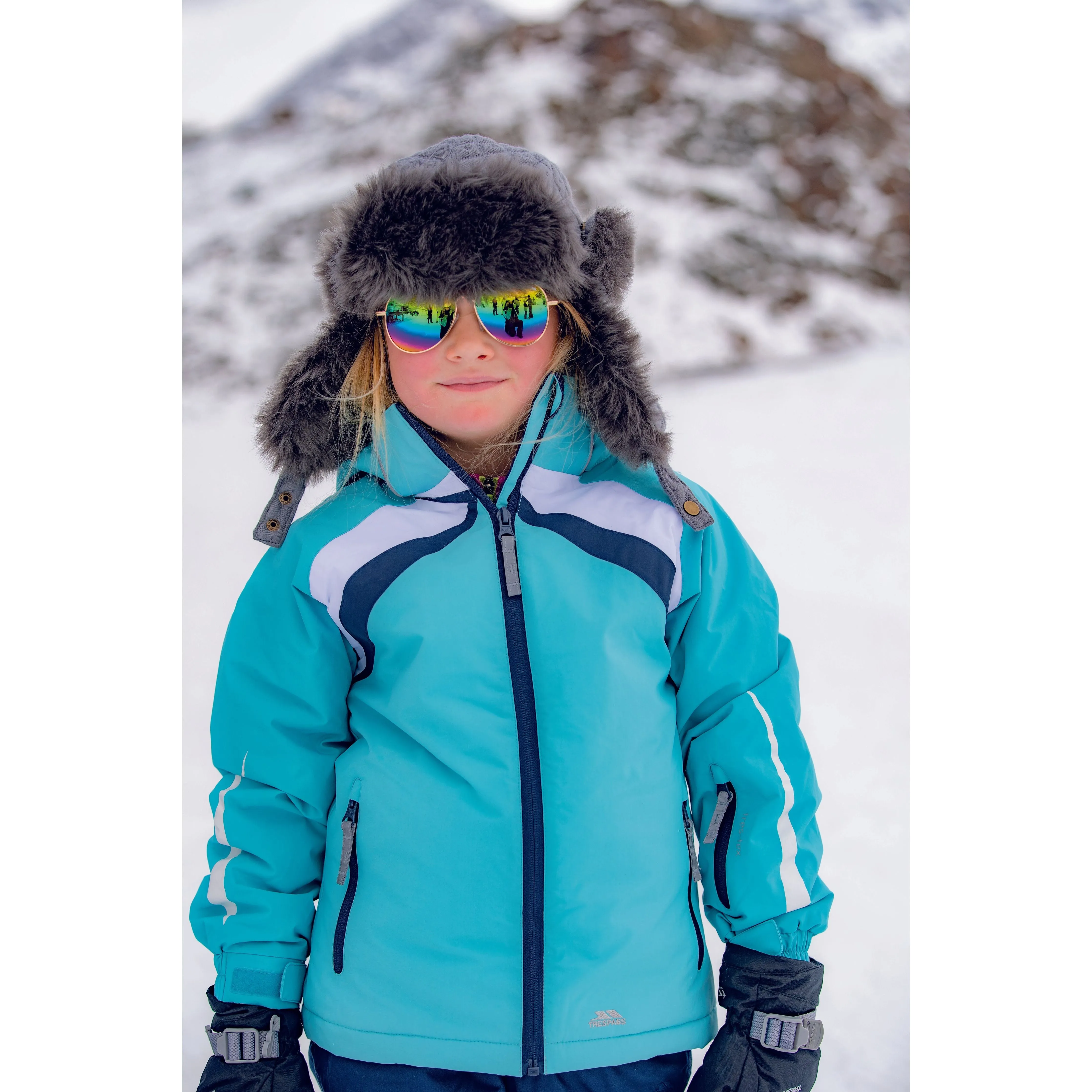 Distinct Girls Padded Waterproof Ski Jacket in Aquamarine