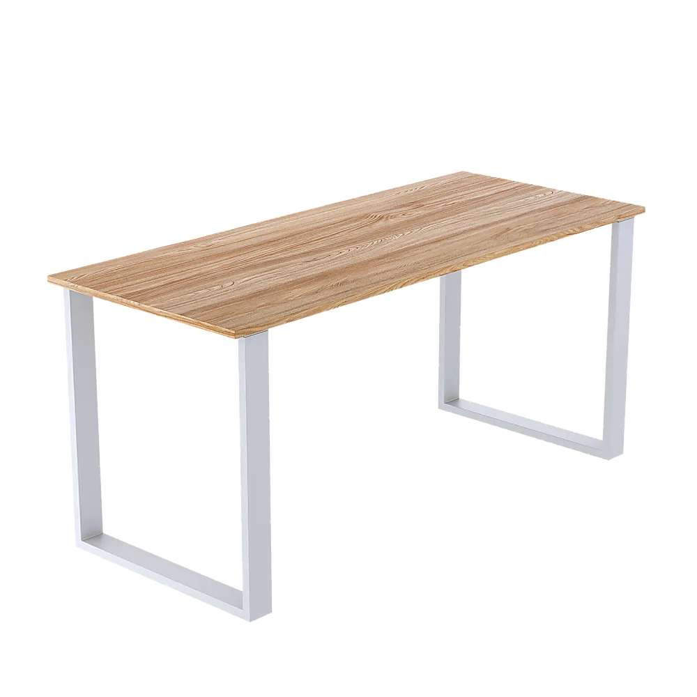 Durable White Rectangular Iron Table Legs with Foot Pads