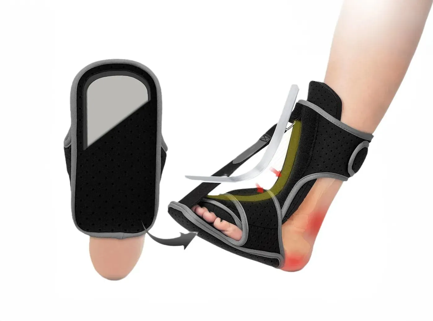 FitVille Night Splints for Heel Pain (Unisex)