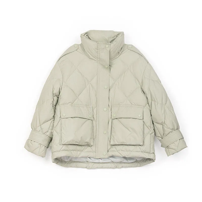 Grey Green Short Down Jacket