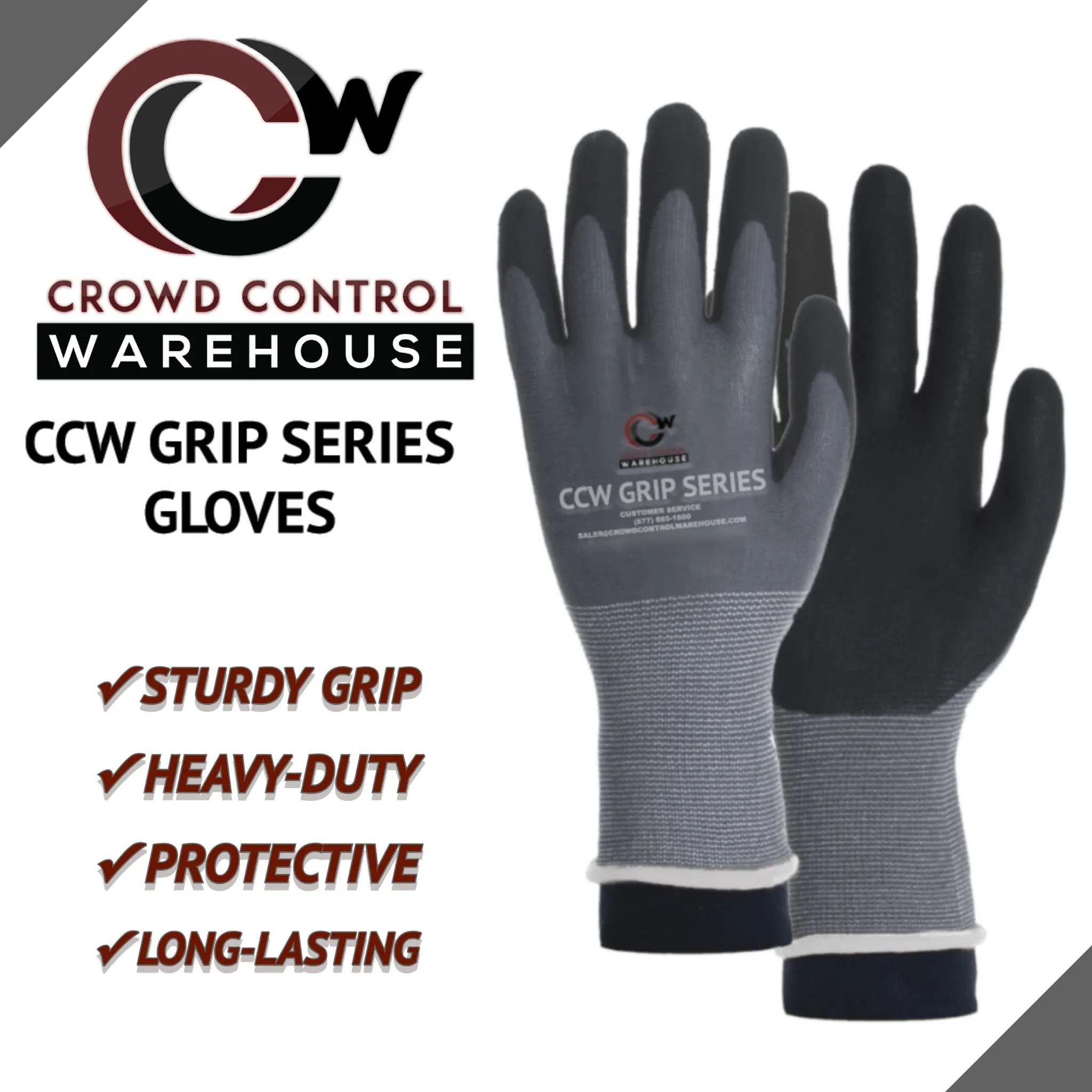 Gripping Gloves, Nylon and Spandex Coated - CCW Grip Series