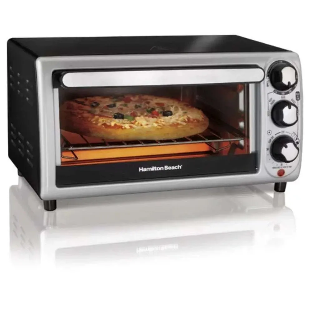 Hamilton Beach 4 Slice Toaster Oven, Silver