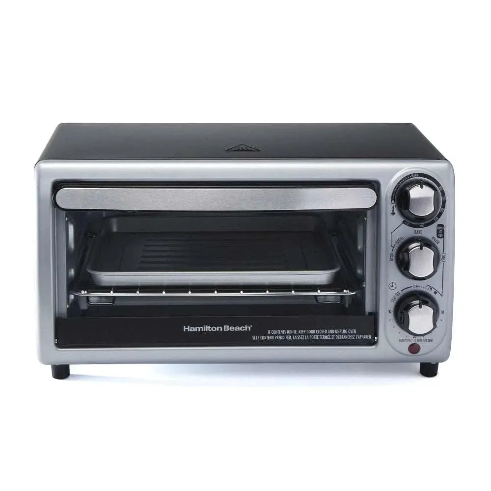 Hamilton Beach 4 Slice Toaster Oven, Silver