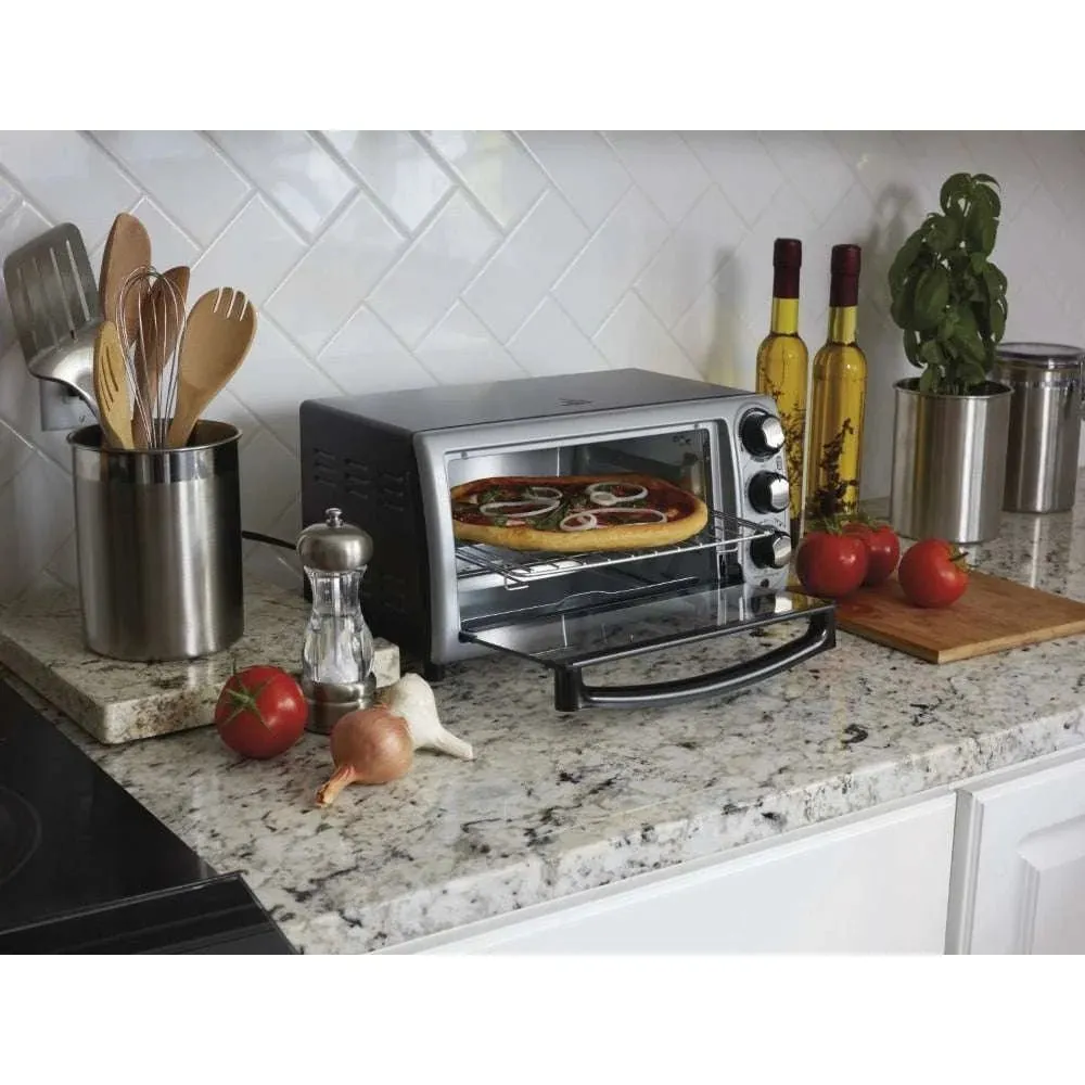 Hamilton Beach 4 Slice Toaster Oven, Silver