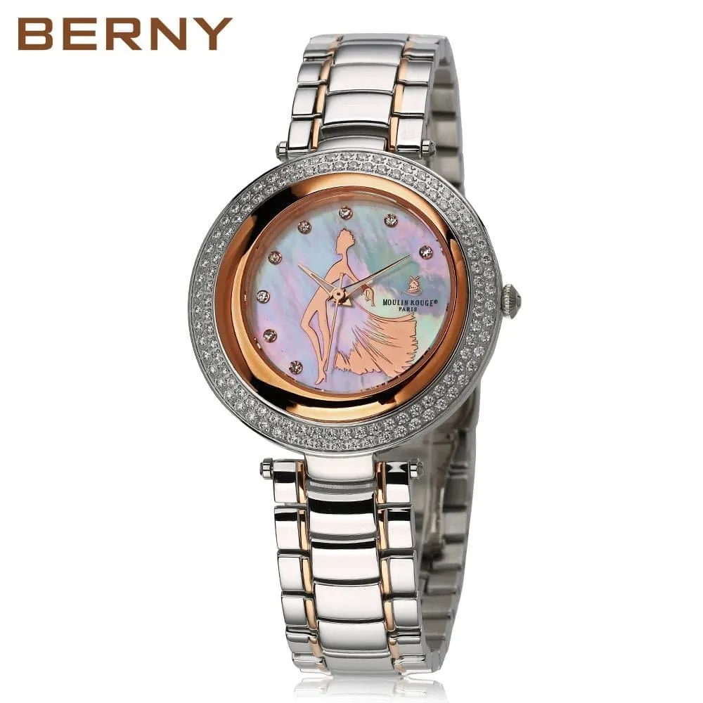 High-Quality Women's Quartz Watch with Sapphire Crystal and Stainless Steel Band