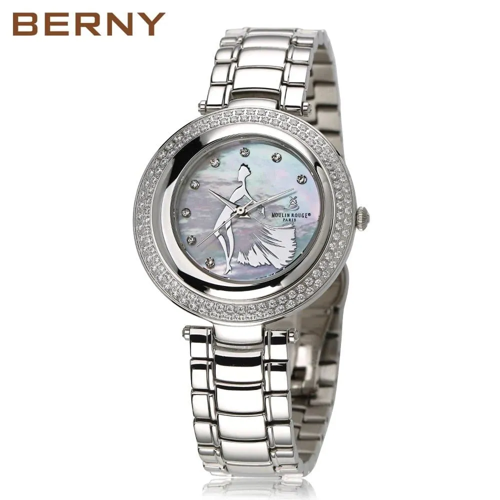 High-Quality Women's Quartz Watch with Sapphire Crystal and Stainless Steel Band