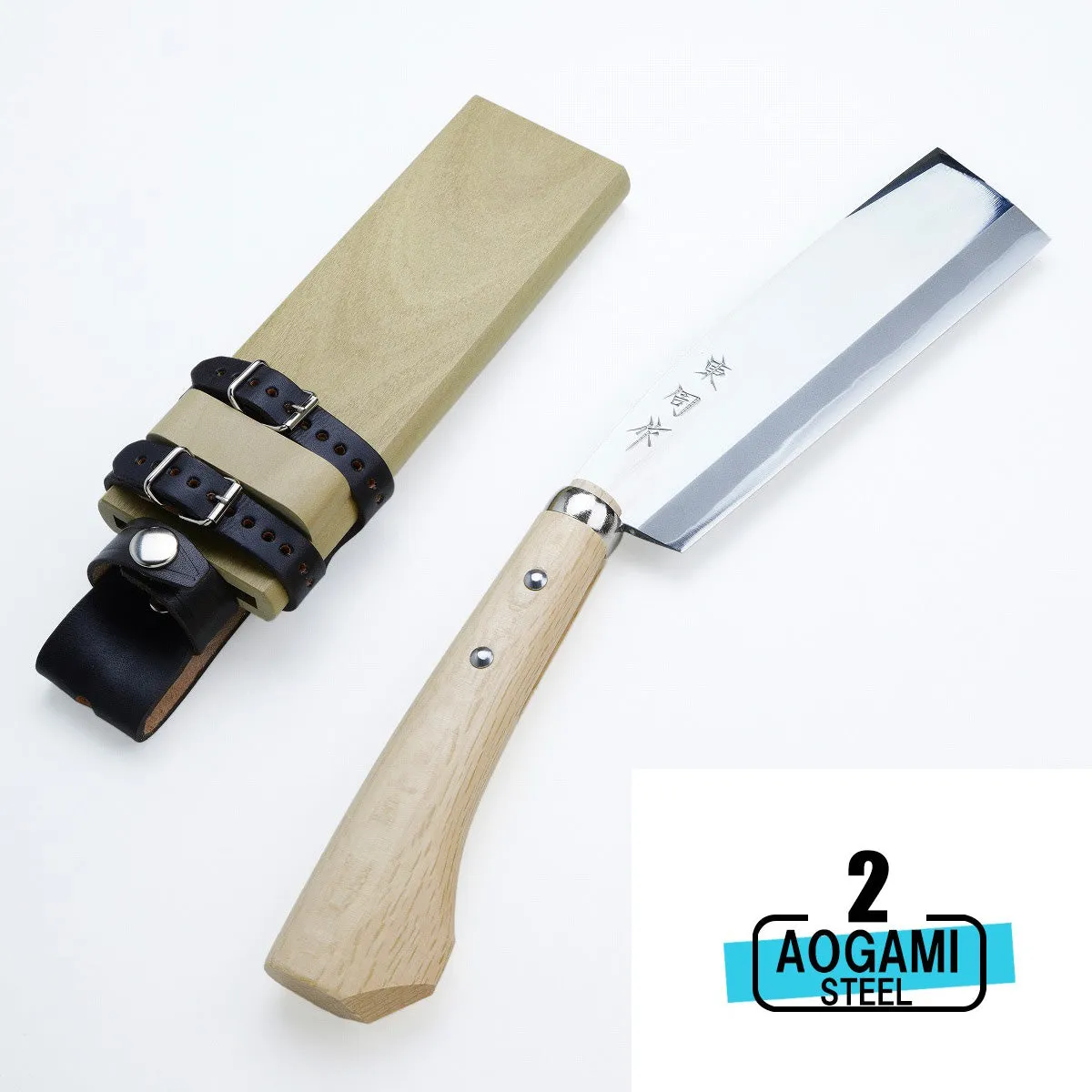 HONMAMON "AZUMASYUSAKU" Top Level Polished Japanese Hatchet / Machete Aogami Steel, 120mm~240mm Double edge (NATA)