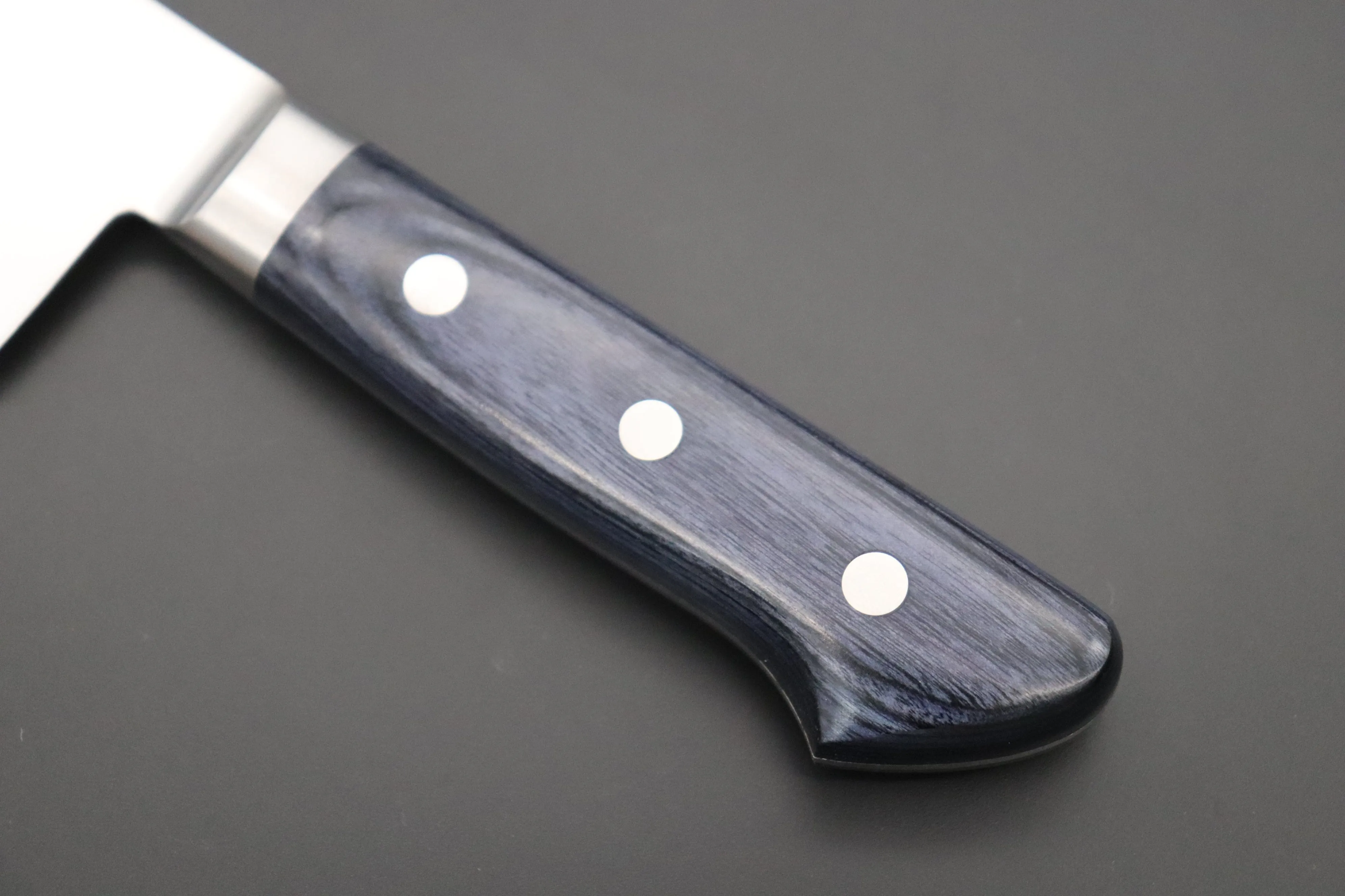 JCK Natures Blue Clouds AUS-8 Basic Series BCAP-3 Santoku 180mm (7 inch, Royal Blue-Purple Pakka Wood Handle)