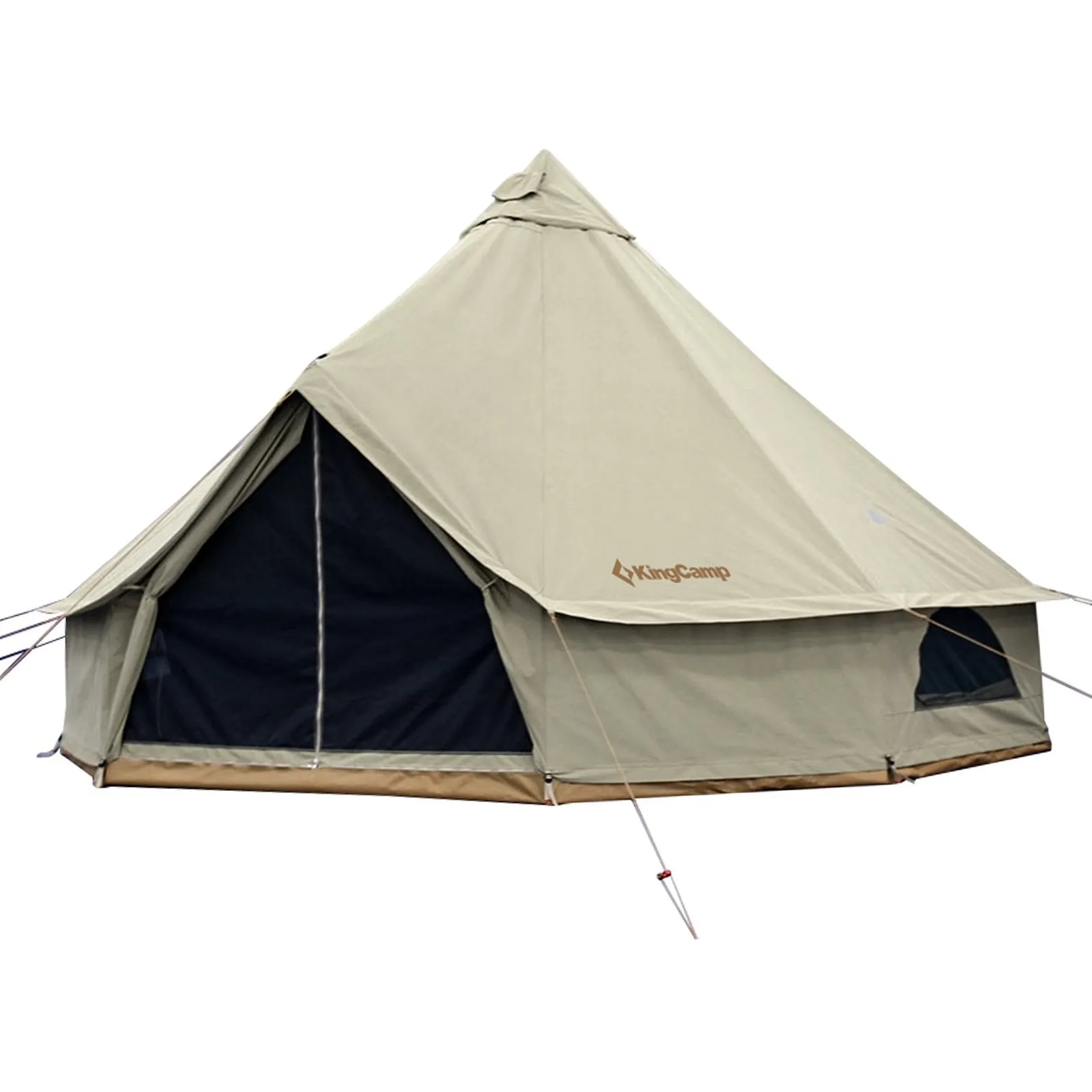 KingCamp Khan 4-Season Canvas Bell Tent with Stove bundle