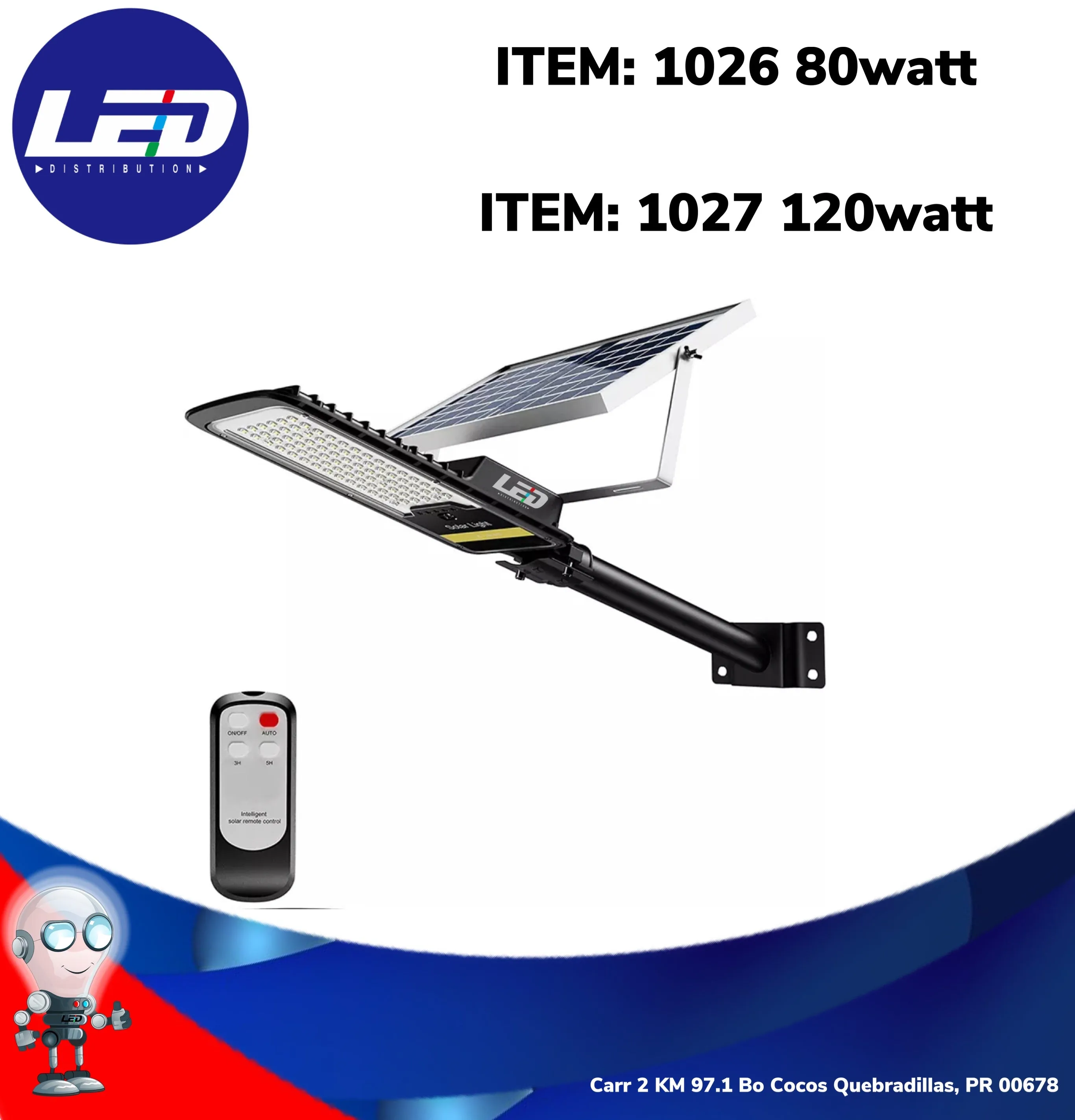 LED Solar Streetlight Waterproof IP65 80watt 120watt #1026 #1027