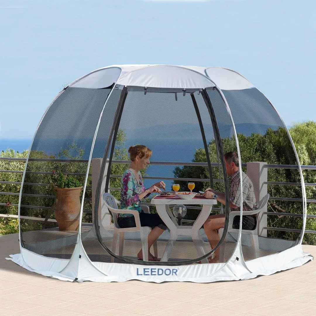 Leedor 10'x10' Gazebos for Patios Screen House Room 4-6 Person Canopy Mosquito Net Camping Tent Pop Up Sun Shade Shelter