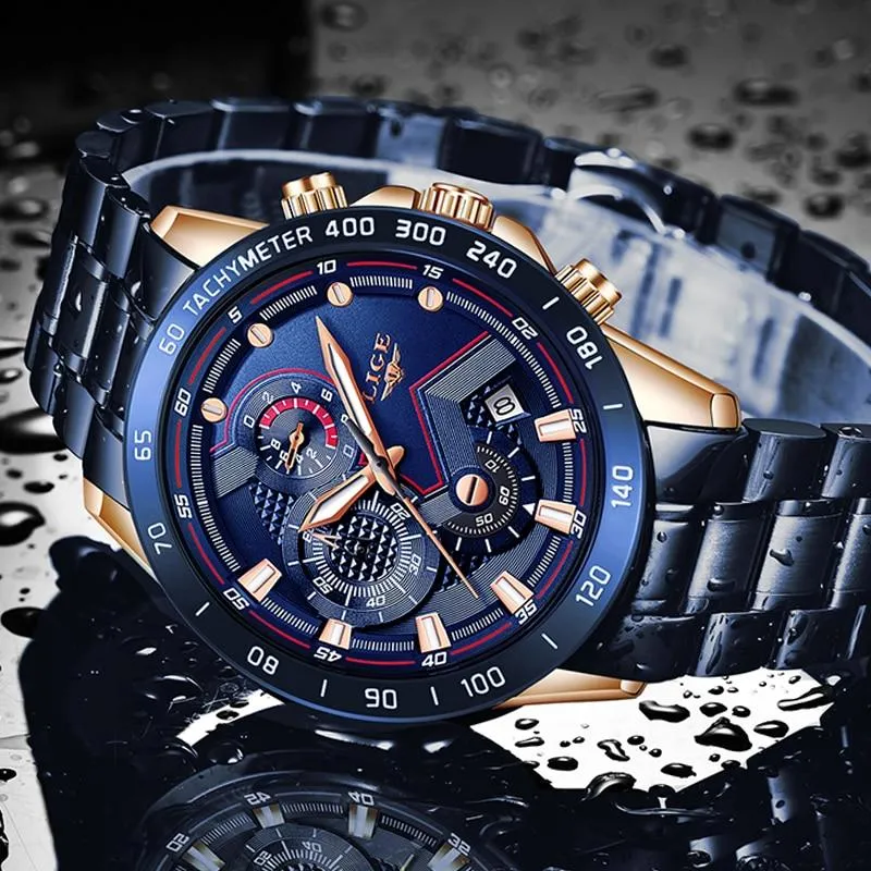 Men Stainless Steel Top Brand Luxury Sports Quartz Watches