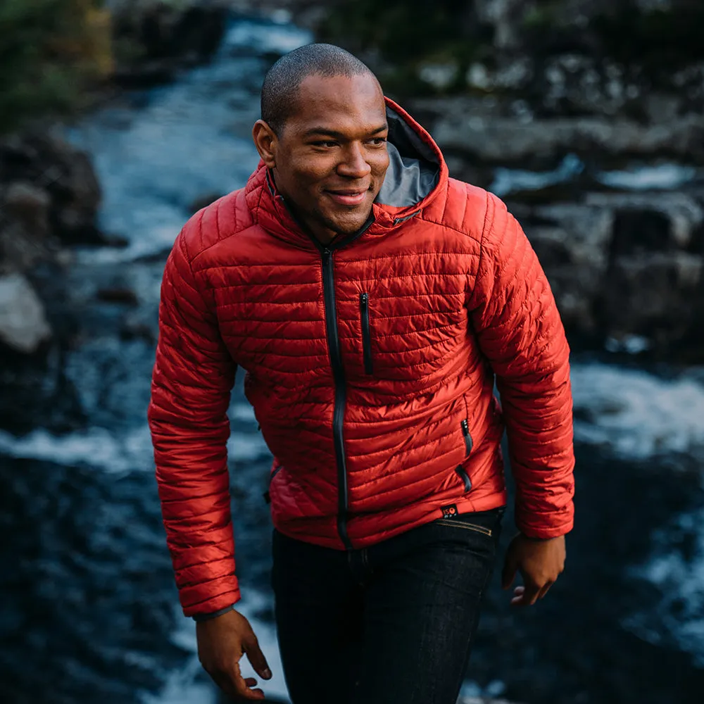 Mens Merino Wool Insulated Jacket (Red/Smoke)