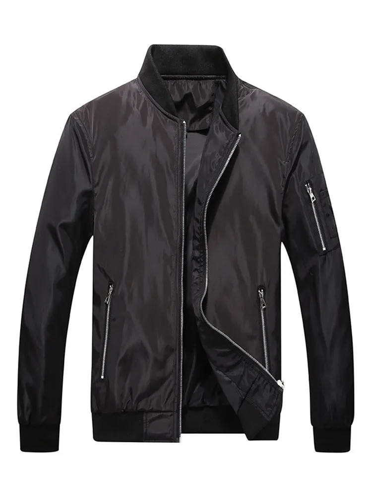 Men'S Stand-Up Collar Slim Fit Jacket