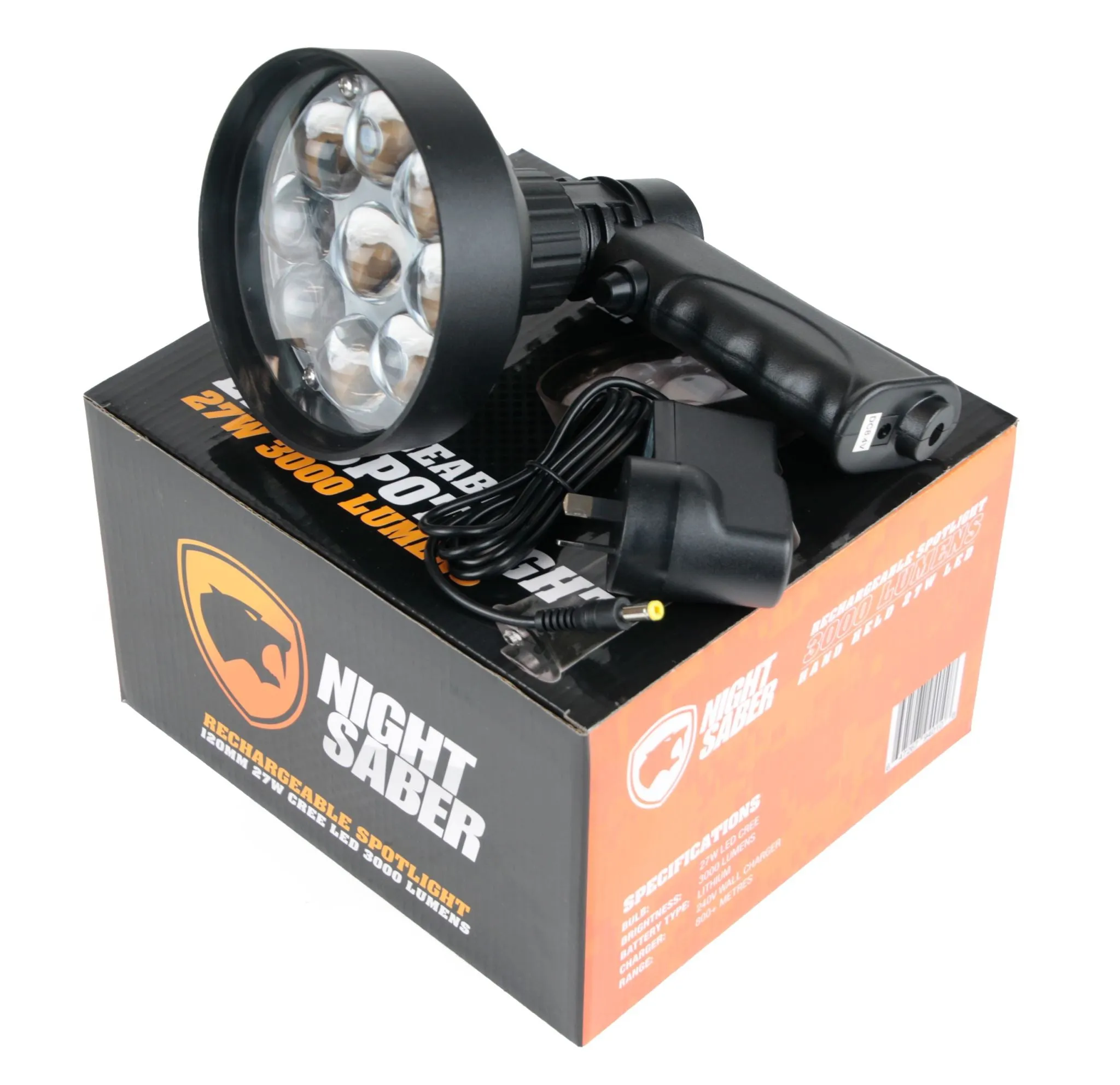 Night Saber Spotlight Handheld 120mm LED - Rechargeable