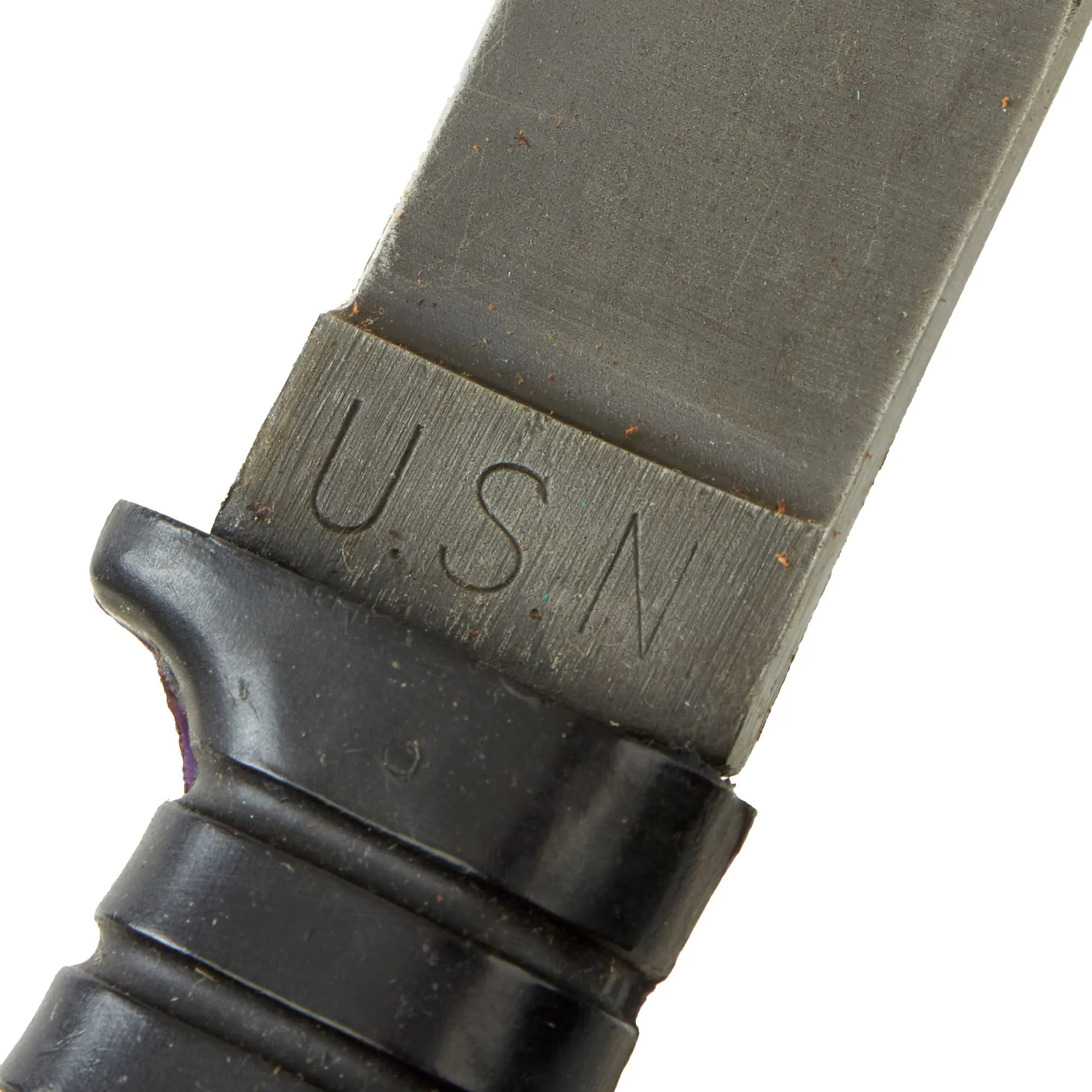 Original U.S. WWII Navy USN Mark 1 Fighting Knife by COLONIAL with Leather Scabbard