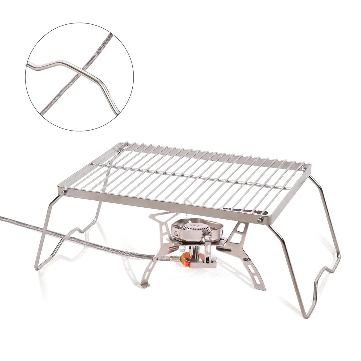 Portable Folding Campfire Grill 304 Stainless Steel Grate with Carrying Bag