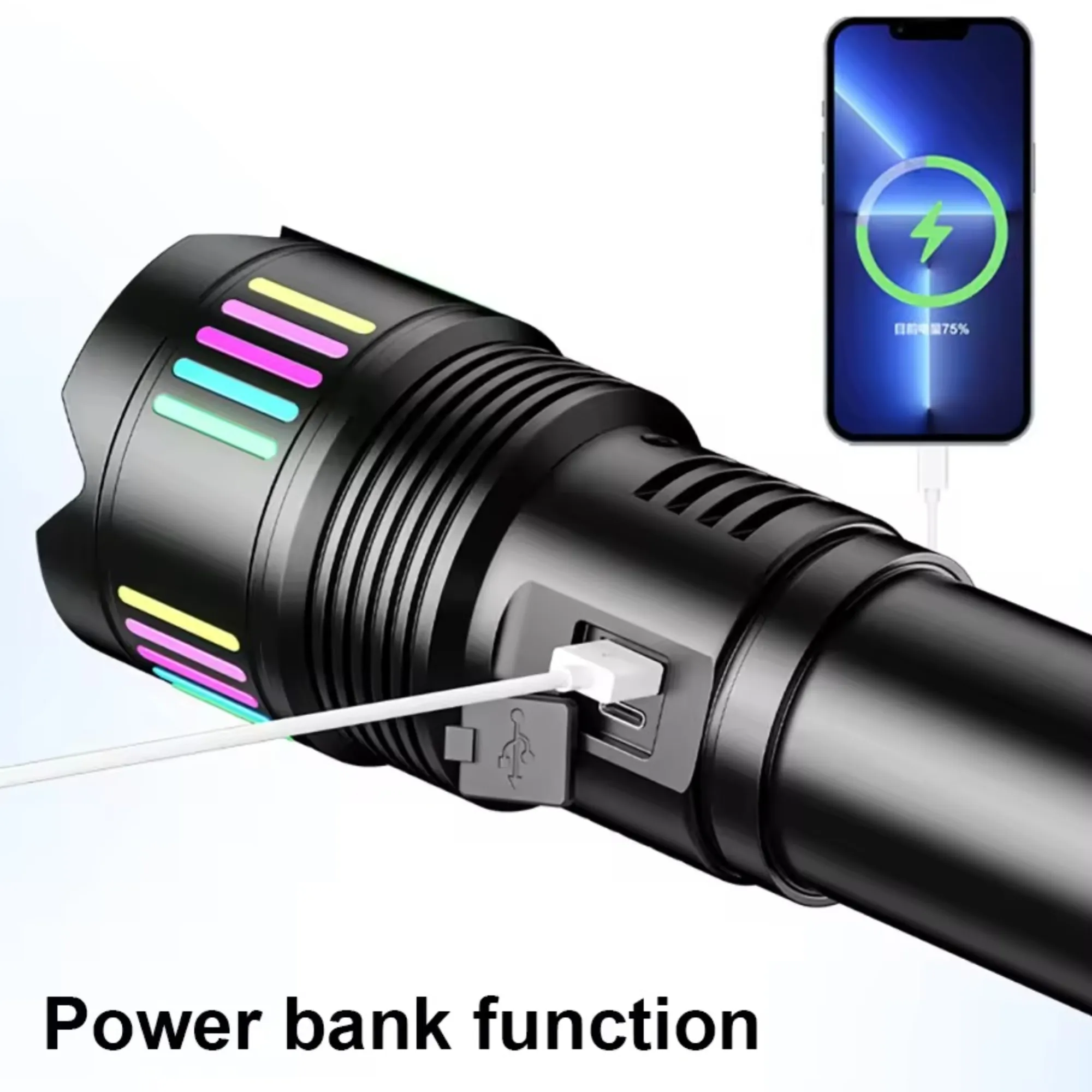 Portable Rechargeable Led Aluminum Alloy Flashlight With Digital Display Q-St80