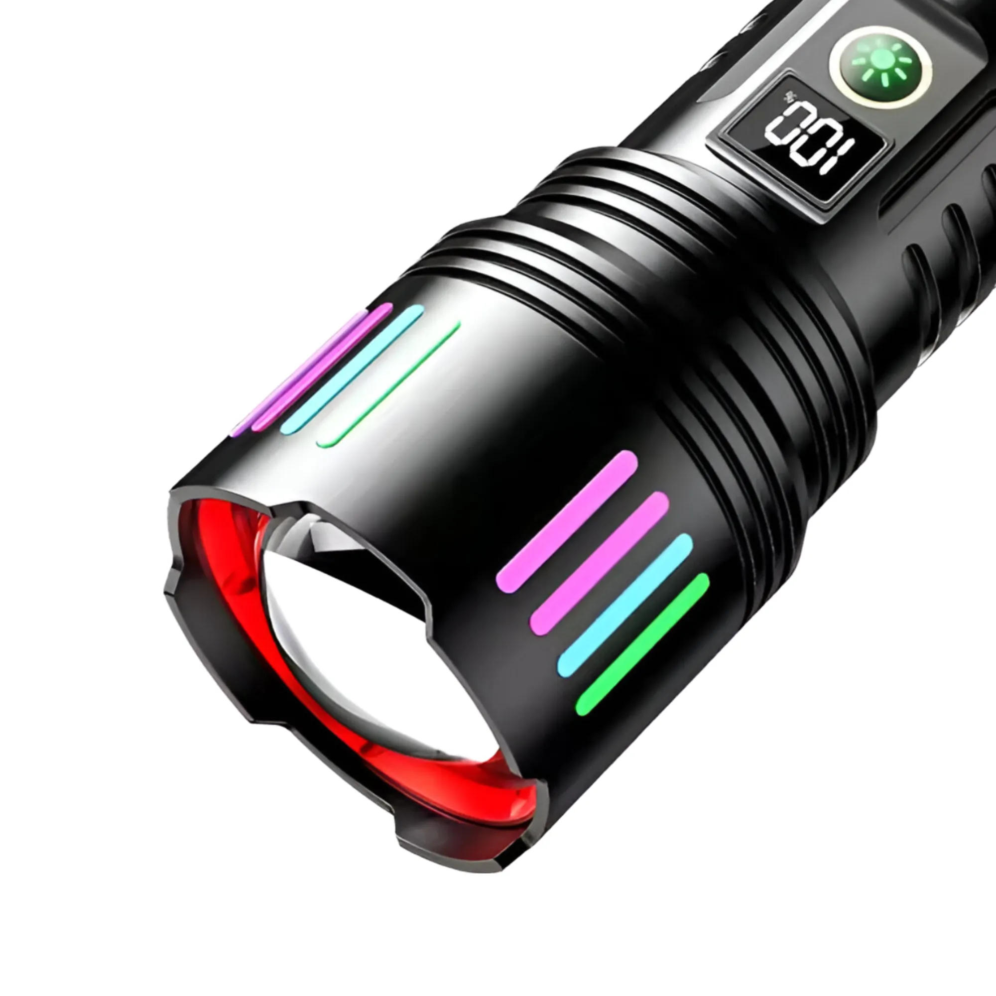 Portable Rechargeable Led Aluminum Alloy Flashlight With Digital Display Q-St80