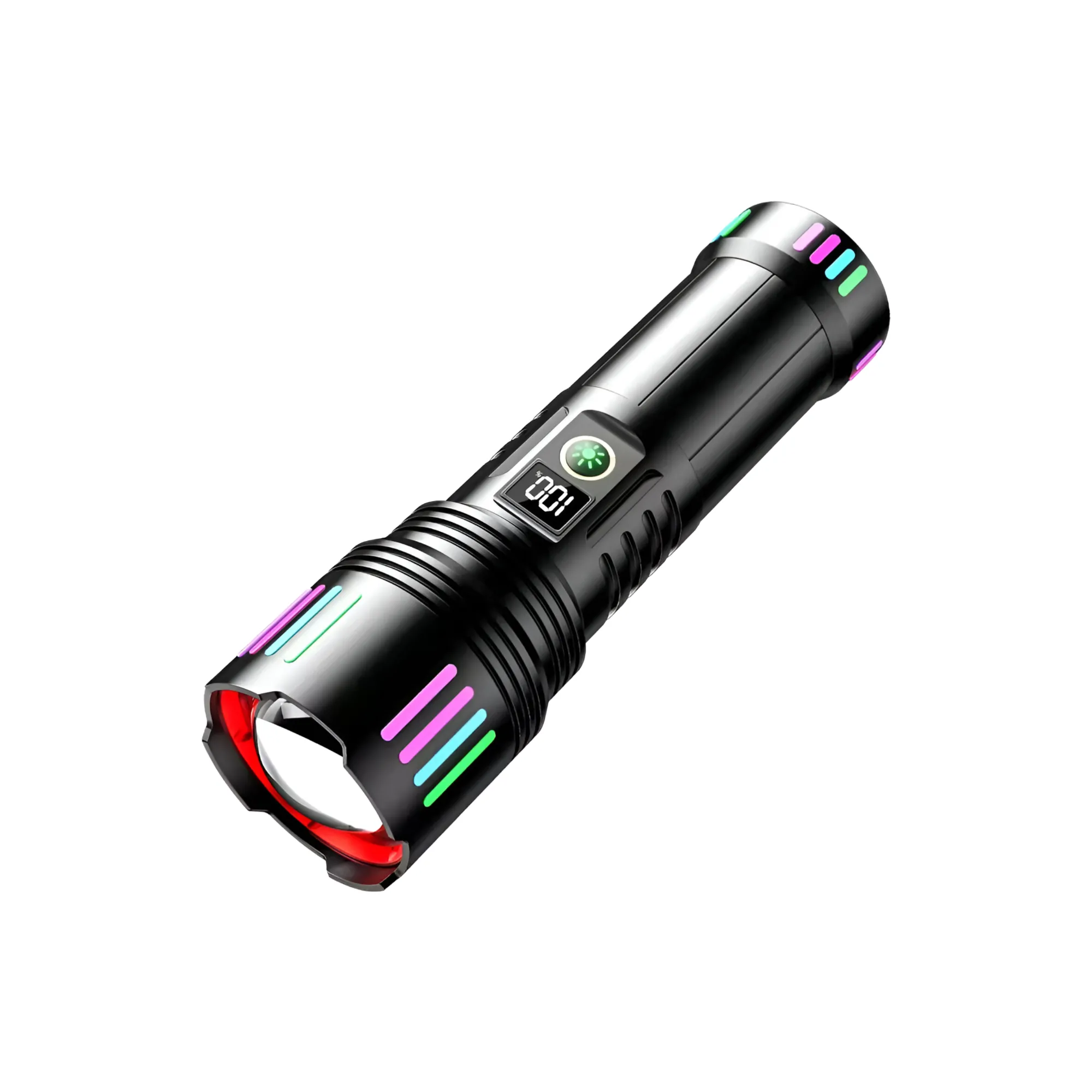 Portable Rechargeable Led Aluminum Alloy Flashlight With Digital Display Q-St80