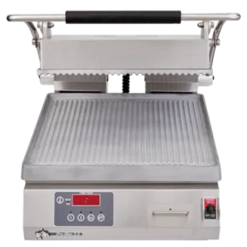 Pro-Max PGT14IT 14″ Two-Sided Panini Grill – Grooved Iron Platens