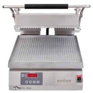 Pro-Max PGT14IT 14″ Two-Sided Panini Grill – Grooved Iron Platens