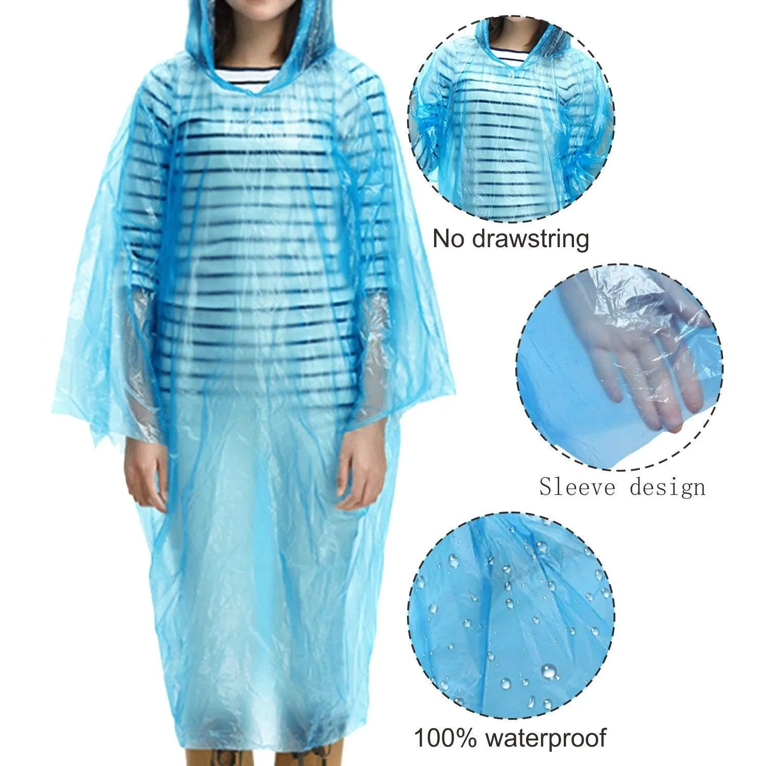 Raincoat Disposable Waterproof Reusable Rain coat Poncho for Men and Women