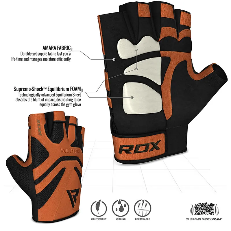 RDX S12 Leather Fitness Training Gloves