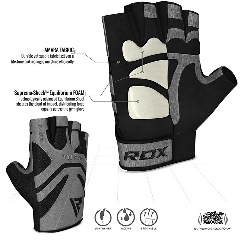 RDX S12 Leather Fitness Training Gloves