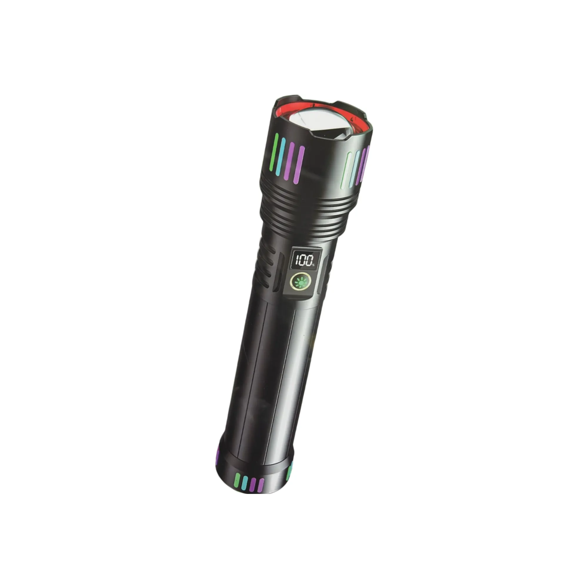 Rechargeable Led Aluminum Alloy Flashlight With Fluorescent Digital Display L660