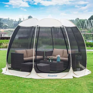 Screen House Room Camping Tent Outdoor Canopy Pop Up Sun Shade Shelter 10 Mesh Walls Not Waterproof