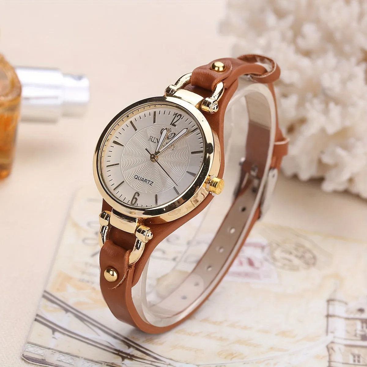 Stylish Round Quartz Bracelet Watch for Women  Girls