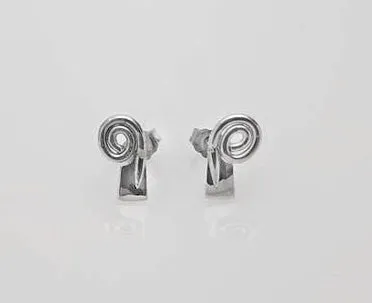 Swirl with Petite Rowing Hatchets Post Earrings