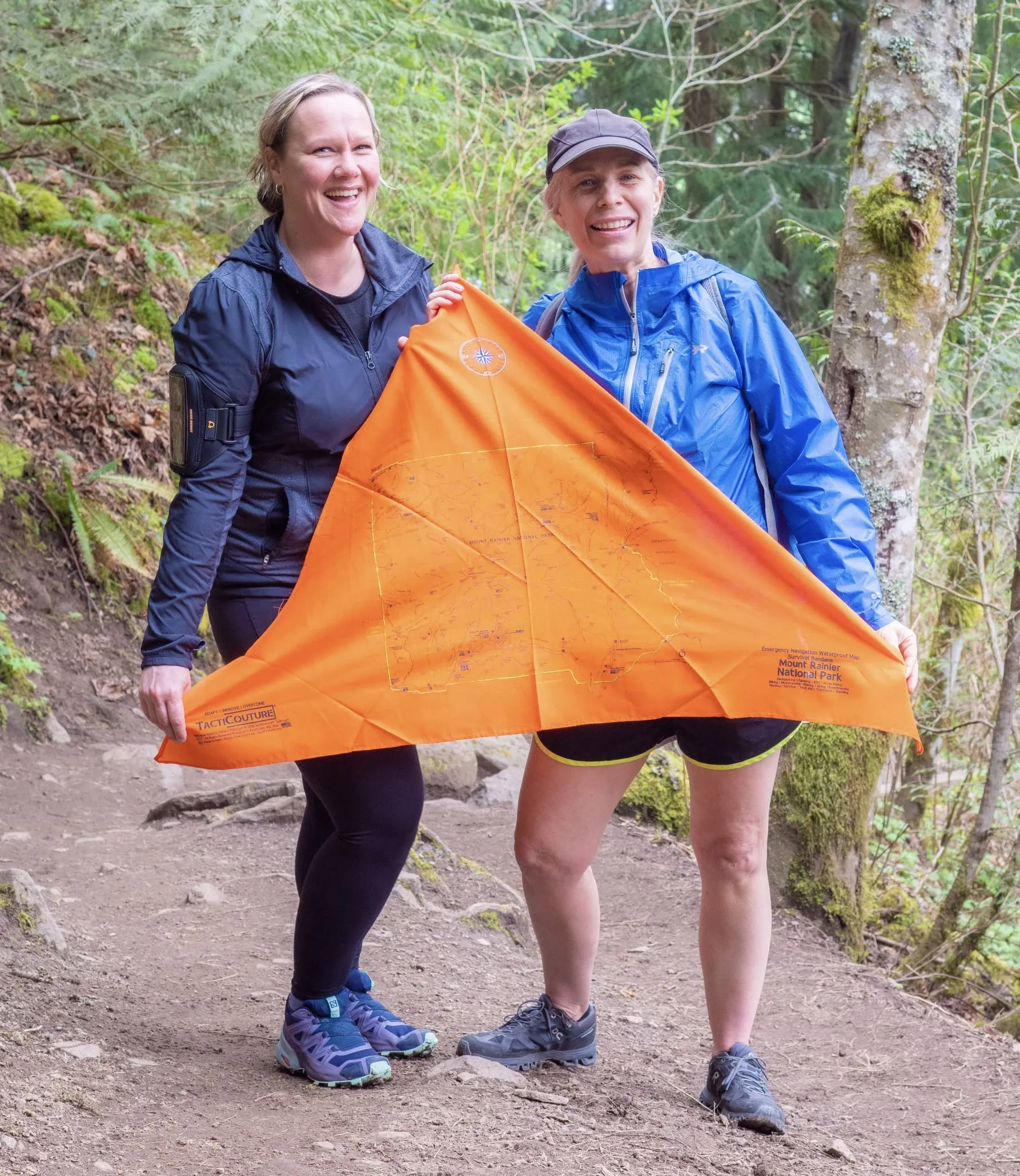 Tacticouture Rocky Mountain National Park Map Survival Bandana - Emergency Navigation Scarf - Waterproof Signal Blaze Orange Lightweight Hiking Camping Hunting Kit