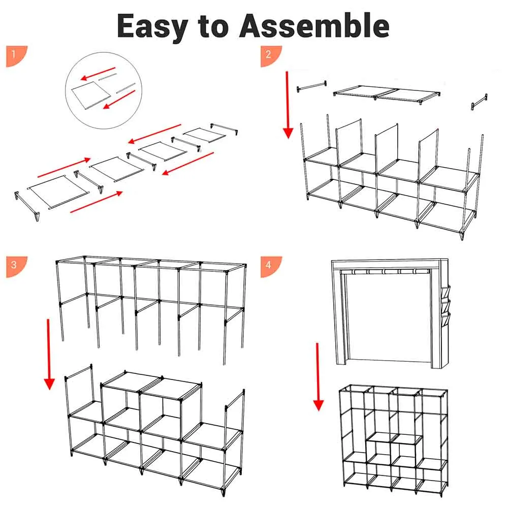 TheLAShop 70"L x 19" W x 70"H Portable Closet Organizer Wardrobe